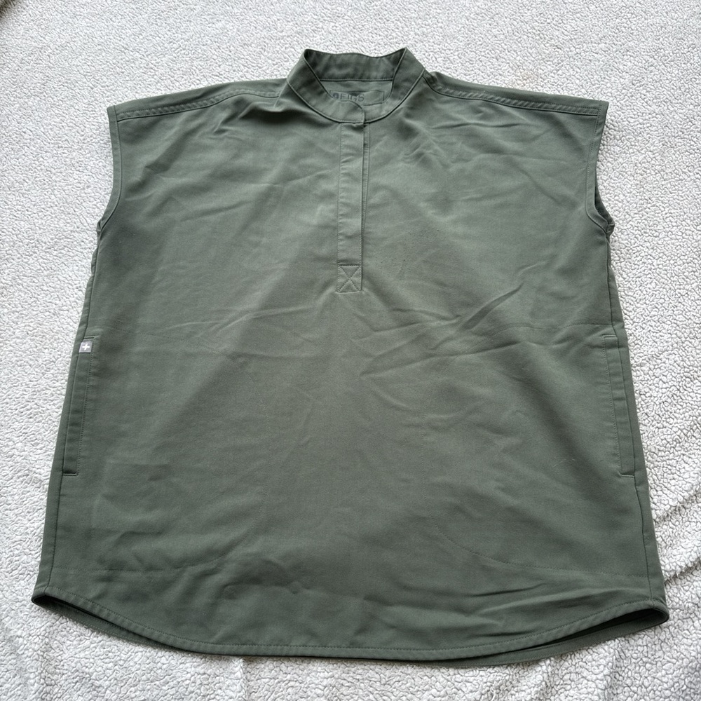 Figs Sleeveless Mock Neck Tunic in Olive